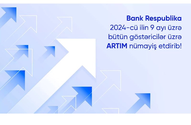 Bank Respublika üçüncü rübdə bütün göstəricilər üzrə artım nümayiş etdirib 