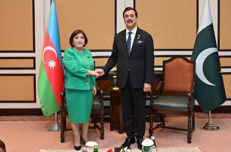 Sahibə Qafarova Pakistan Senatının sədri ilə görüşdü — FOTOLAR