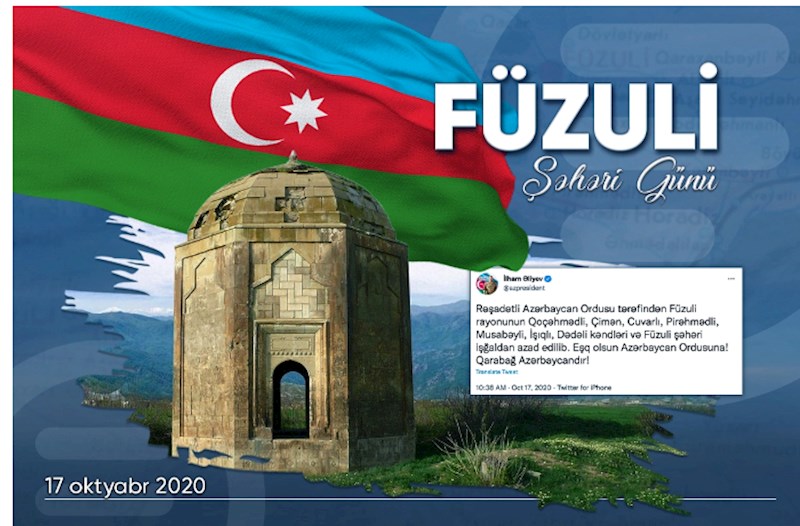 Füzuli şəhərinin işğaldan azad edilməsindən 5 il ötür