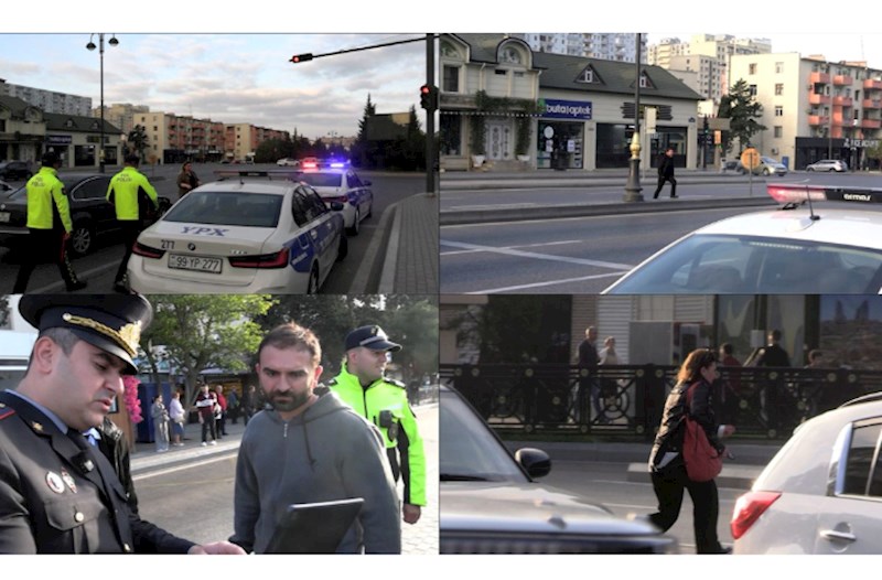 Bakıda piyadalar üçün dərs: Polis ölüm anlarını göstərdi — FOTOLAR
