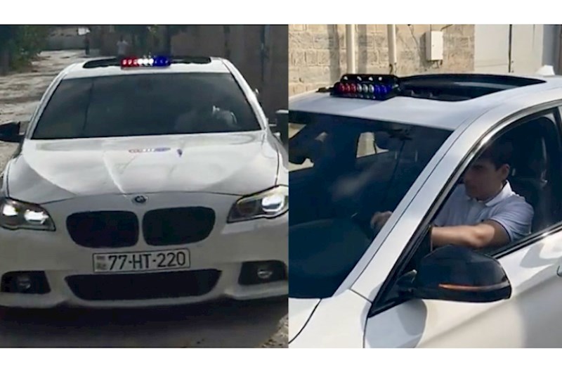 “BMW”yə sayrışan işıq quraşdırıb polis maşınına oxşatdı — VİDEO
