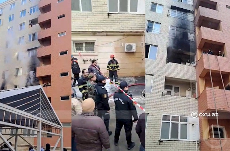 Yuxuya gedən yeniyetmə ölümdən son anda qurtuldu: Bakıda yanğın — VİDEO