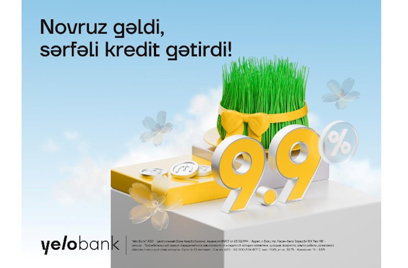 Yelo Bank-dan nağd pul kreditinə bahar endirimi