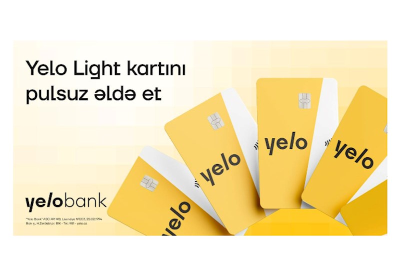 Yelo Bank-dan pulsuz debet kart!