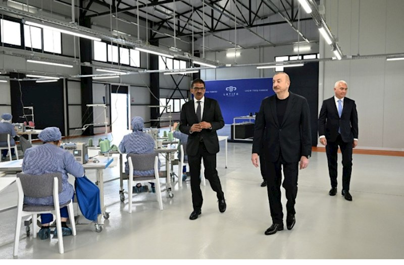 İlham Əliyev “LATIFA” Laçın tikiş fabrikinin açılışında iştirak edib — FOTOLAR (YENİLƏNİB)