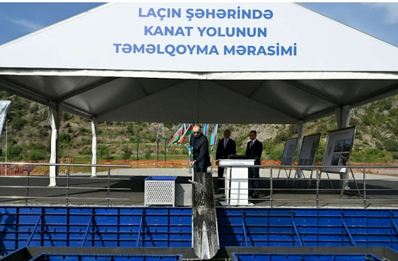 İlham Əliyev Laçın kanat yolunun təməlini qoyub — FOTOLAR