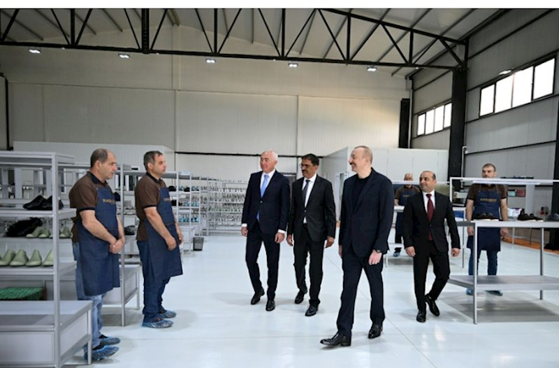 Azərbaycan Prezidenti “PIRSHAGHI” ayaqqabı fabrikinin Laçın filialının açılışında iştirak edib — FOTOLAR 