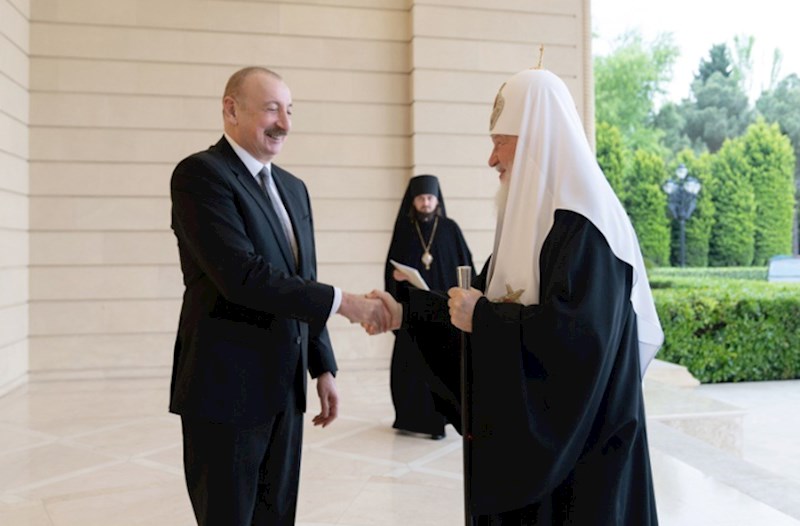 Azərbaycan Prezidenti İlham Əliyev Moskvanın və Bütün Rusiyanın Patriarxı Kirill ilə görüşüb —FOTOLAR