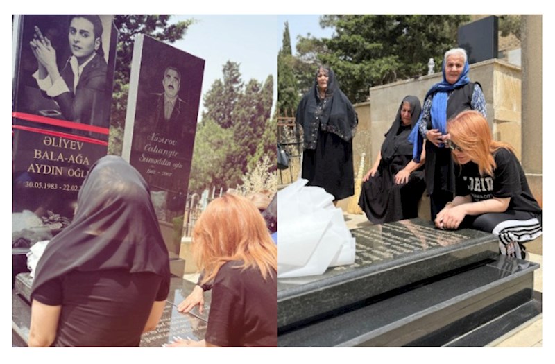Xatun qardaşının məzarı başında — FOTOLAR