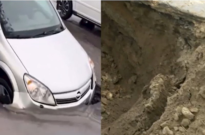 Bakıda bu yol 20 gündə ikinci dəfə çökdü — VİDEO