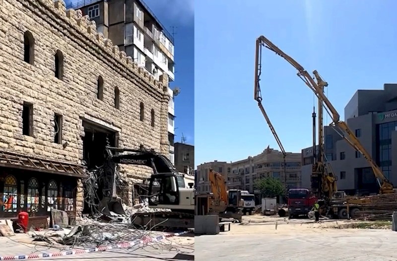 "Şəki" restoranı sökülür 