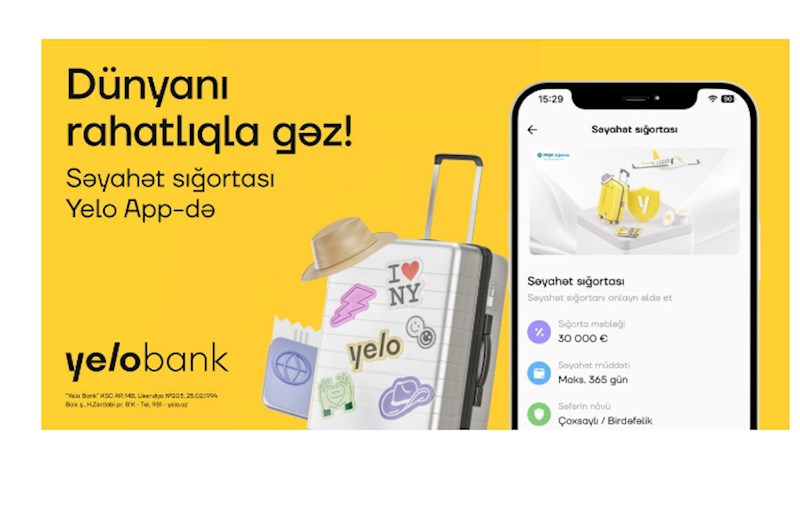 Tam onlayn səyahət sığortası Yelo App-də