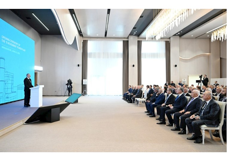 Prezident “8 Noyabr” Elektrik Stansiyasının açılışında — FOTOLAR (YENİLƏNİB)