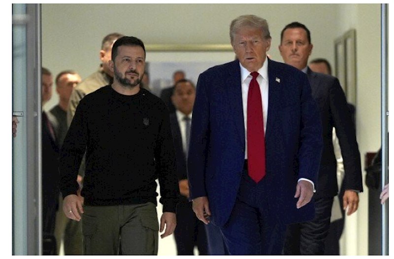 Tramp və Zelenski Haaqada görüşüb