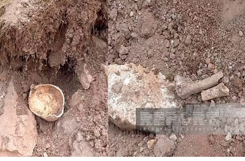 Laçında insan skeletinin qalıqları tapılıb