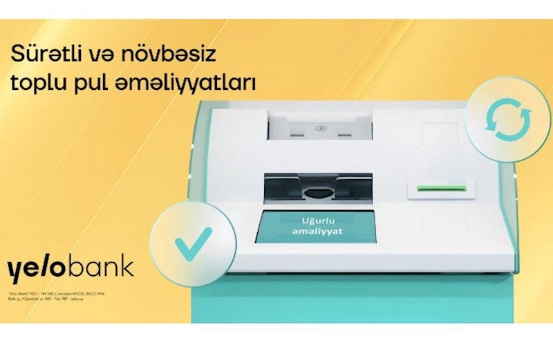 Yelo Bank müştərilərinin rahatlığı üçün toplu mədaxillər "KorpON" terminallarında