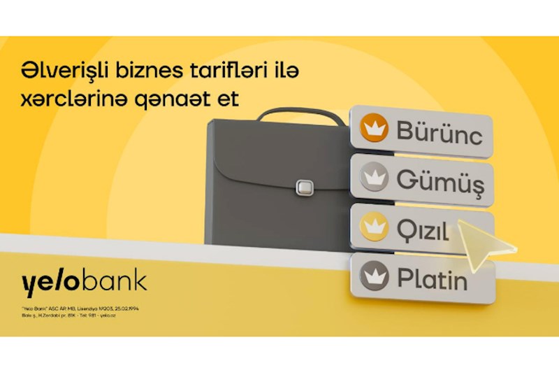Yelo Bank-dan sahibkarlar üçün sərfəli tarif paketləri 