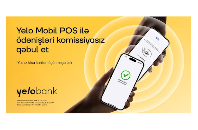 Yelo Mobil POS ilə Visa ödənişlərinə 0% komissiya!