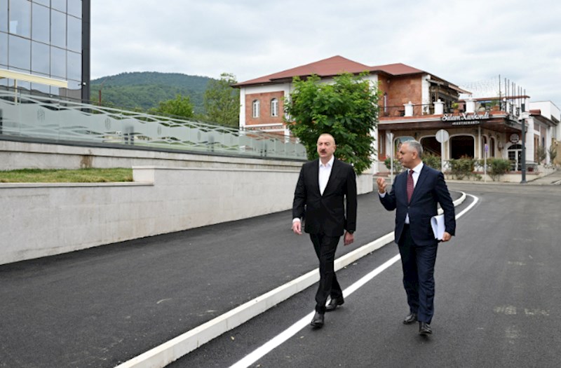 Prezident İlham Əliyev “Xankəndi” Biznes Mərkəzinin açılışında iştirak edib — FOTOLAR 