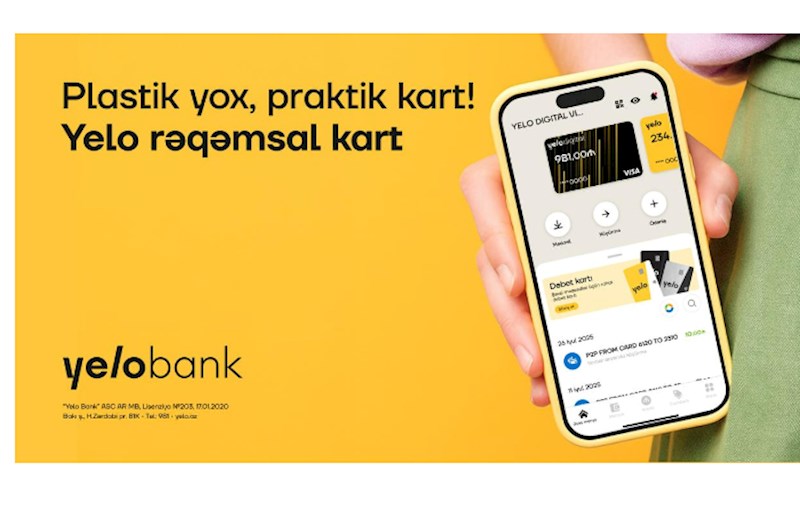 Filiala getmədən ödənişsiz rəqəmsal kart əldə et 