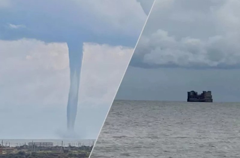 Xəzər dənizində tornado — FOTO