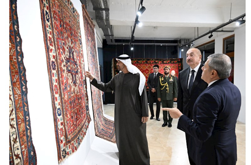 Azərbaycanın və Birləşmiş Ərəb Əmirliklərinin prezidentləri Milli Xalça Muzeyinin Şuşa filialında olublar — FOTOLAR 