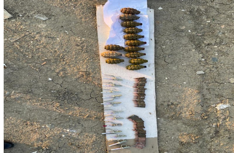 Masazırda 13 ədəd F-1 əl qumbarası AŞKARLANDI — FOTOLAR 