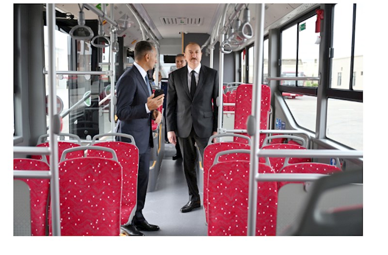 İlham Əliyev “BakuBus” MMC-nin Gəncə Avtoparkının açılışında iştirak edib — FOTOLAR