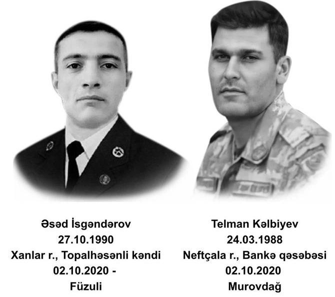 Altı il öncə bu gün – 2 oktyabrda şəhid olmuş qəhrəmanlarımız (FOTOLAR)