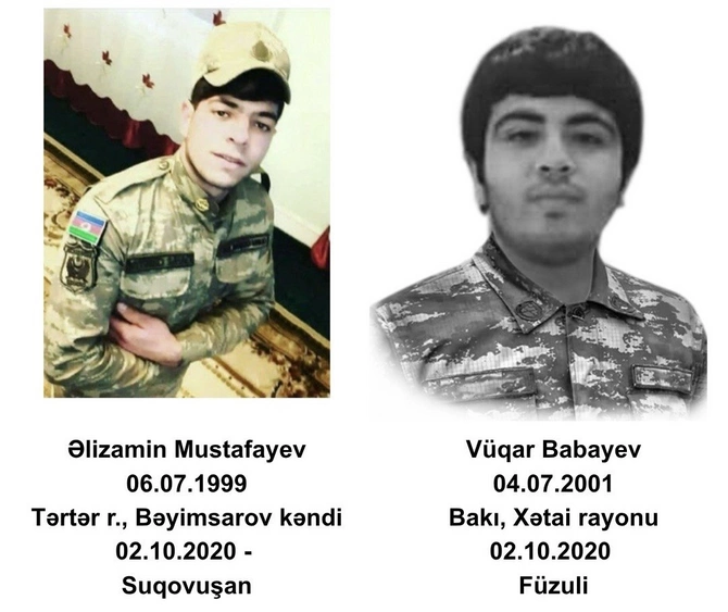 Altı il öncə bu gün – 2 oktyabrda şəhid olmuş qəhrəmanlarımız (FOTOLAR)