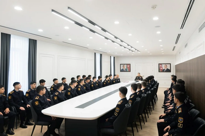 Vilayət Eyvazov xarici dövlətlərin polis akademiyalarına ezam olunacaq kursantları qəbul edib - FOTOLAR Vilayət Eyvazov xarici dövlətlərin polis akademiyalarına ezam olunacaq kursantları qəbul edib - FOTOLAR