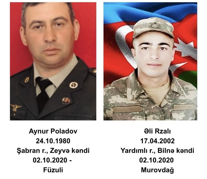 Altı il öncə bu gün – 2 oktyabrda şəhid olmuş qəhrəmanlarımız (FOTOLAR)
