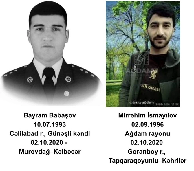 Altı il öncə bu gün – 2 oktyabrda şəhid olmuş qəhrəmanlarımız (FOTOLAR)