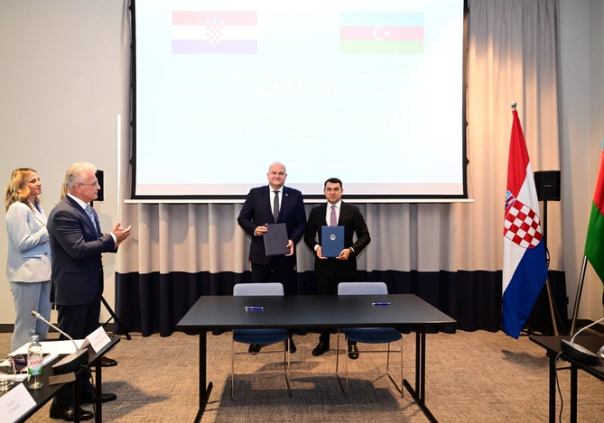 Azərbaycan və Xorvatiya arasında iqtisadi əməkdaşlığın təşviqi üzrə Birgə Komissiyanın 4-cü iclası keçirilib - FOTOLAR