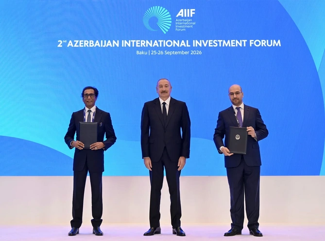 II Azərbaycan Beynəlxalq İnvestisiya Forumunda sənədlər mübadilə edilib - FOTOLAR