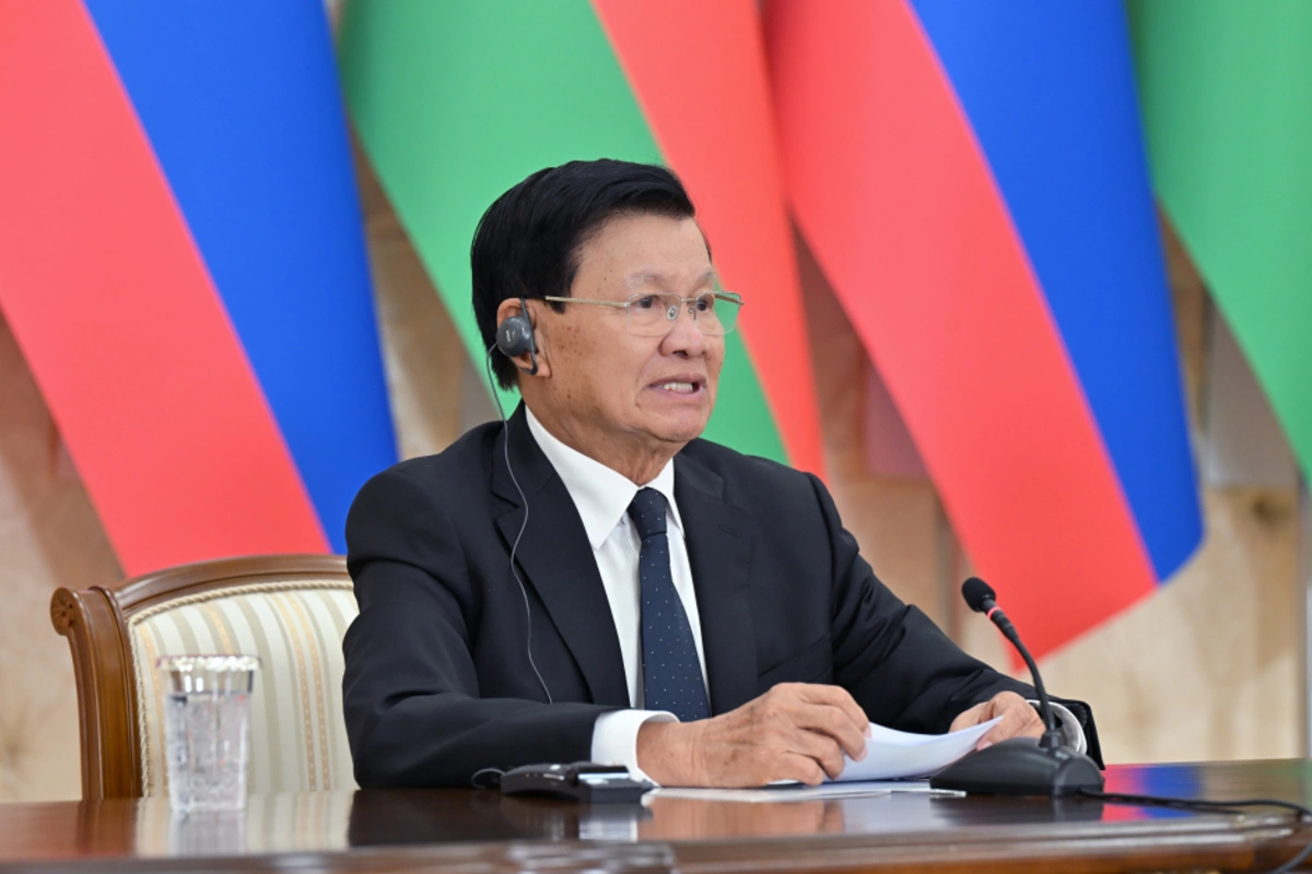 Azərbaycan və Laos prezidentləri mətbuata bəyanatlarla çıxış ediblər — FOTOLAR