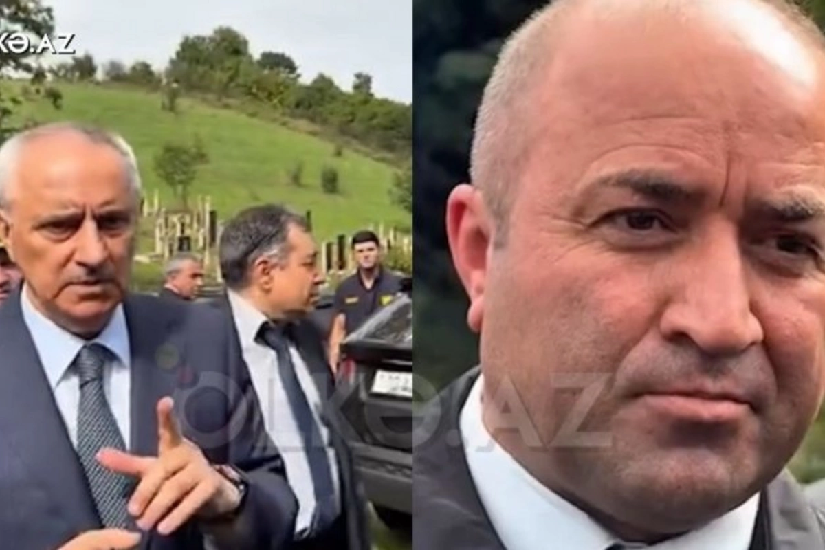 İcra başçısı məmuru qəbiristanlıqda danladı: Camaatın ağzından vurmayın - VİDEO
