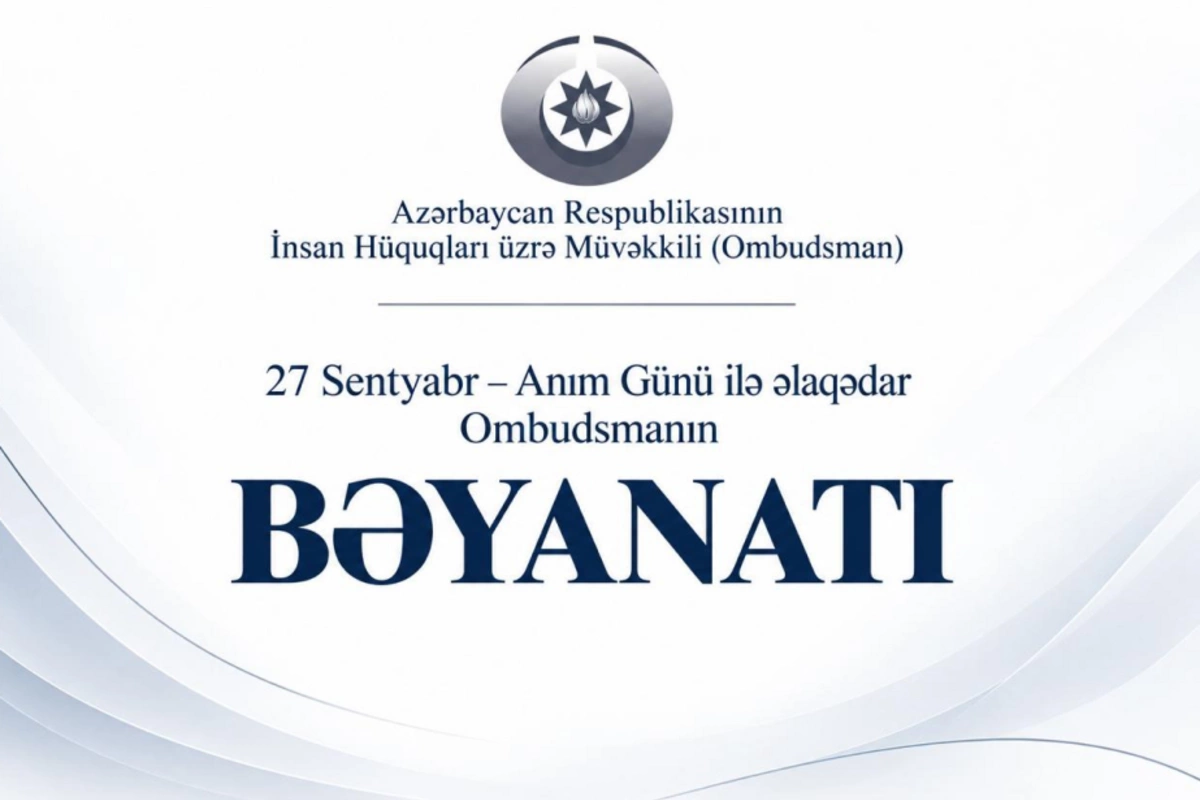 Ombudsman Anım Günü ilə əlaqədar bəyanat yayıb