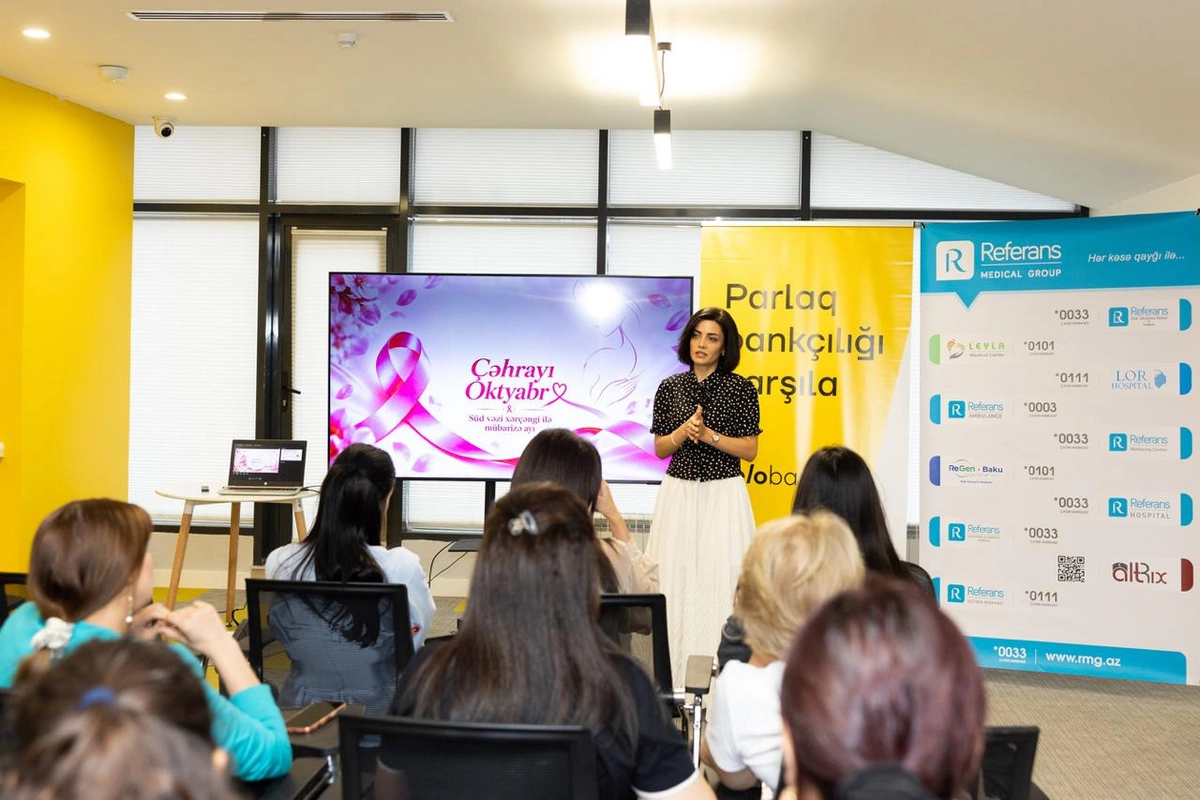 Yelo Bank-da Süd Vəzi Xərçəngi Maarifləndirmə Ayına həsr olunmuş seminar keçirilib - FOTOLAR