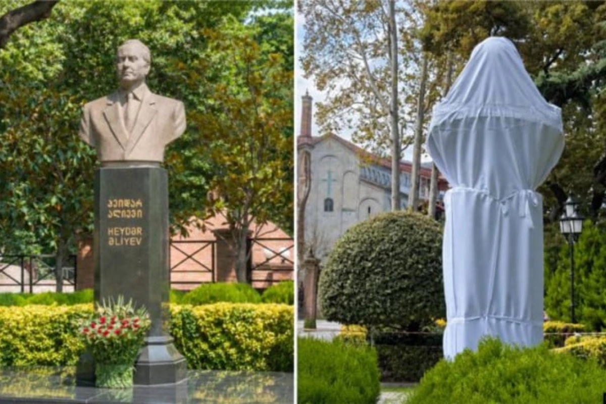 Tbilisidə Heydər Əliyevin büstünü zədələyən Ermənistan vətəndaşı saxlanıldı – FOTOLAR