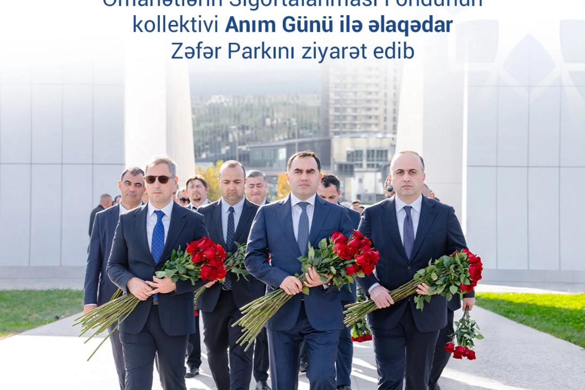 Əmanətlərin Sığortalanması Fondunun kollektivi Anım Günü ilə əlaqədar Zəfər Parkını ziyarət edib - FOTOLAR