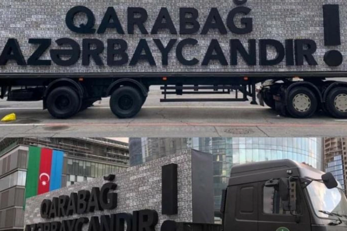Məhv edilən düşmən texnikalarının nömrələrindən ibarət nəhəng lövhə hazırlandı — FOTOLAR