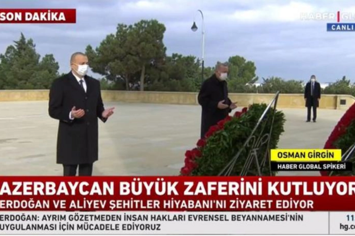 İlham Əliyev və Rəcəb Tayyib Ərdoğan Fəxri Xiyabanda — VİDEO