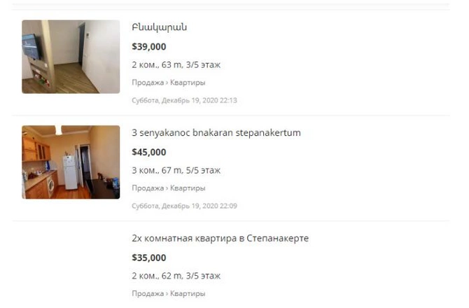 Xankəndidə evlər kütləvi satışa çıxarıldı — FOTOFAKT