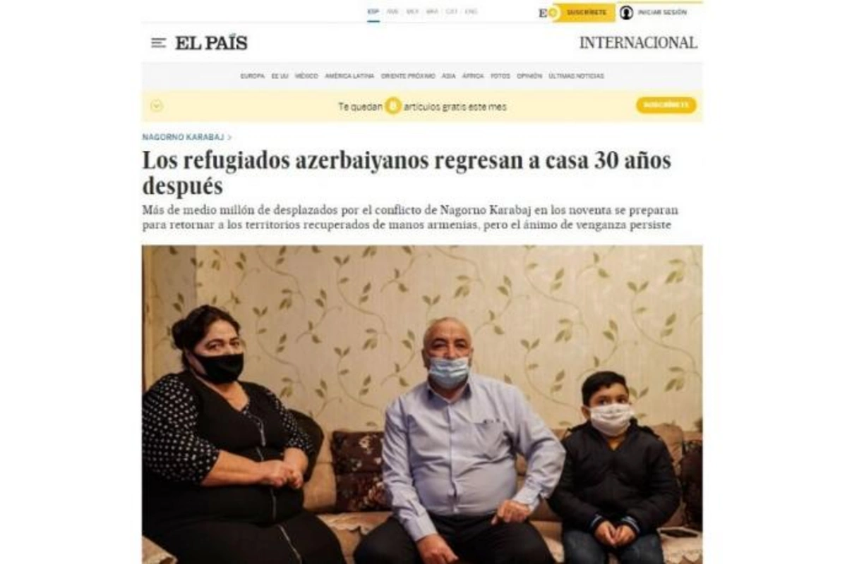 İspaniyanın “El Pais” qəzeti: Azərbaycanlı məcburi köçkünlər 30 ildən sonra evlərinə qayıdır — FOTO