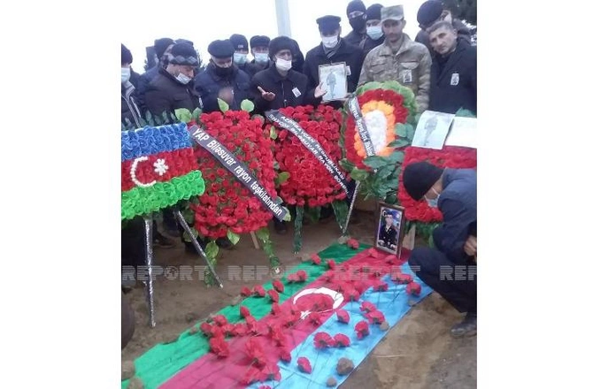 Biləsuvarda şəhid gizir dəfn edildi — FOTOLAR