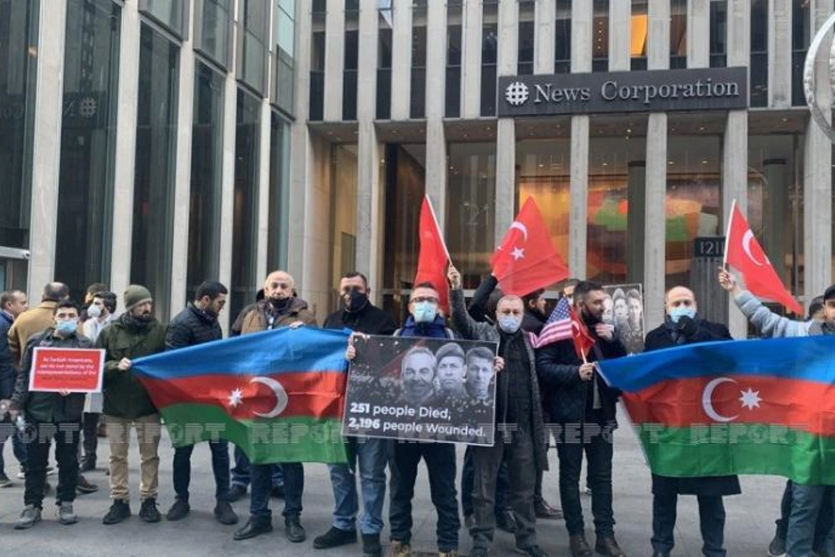 Azərbaycan və Türkiyə icmaları ABŞ-da birgə etiraz aksiyası keçirdilər — FOTOLAR