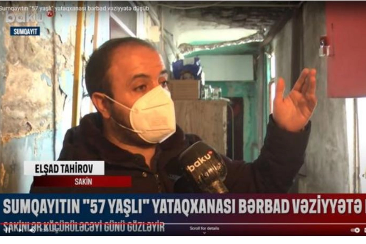 Sumqayıt sakinlərindən şikayət: “Bina qəzalı vəziyyətdədir” — VİDEO