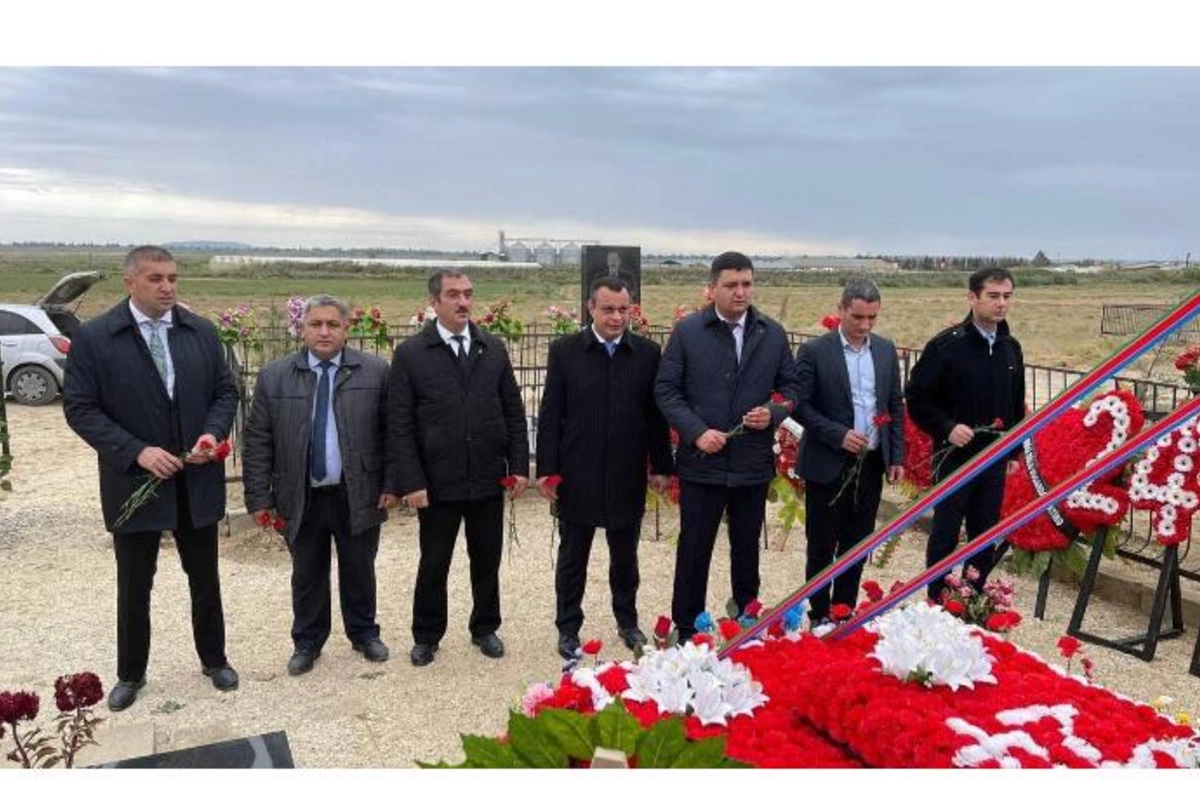 Salyanda şəhid Kənan Həsənovun məzarı ziyarət edilib — FOTO