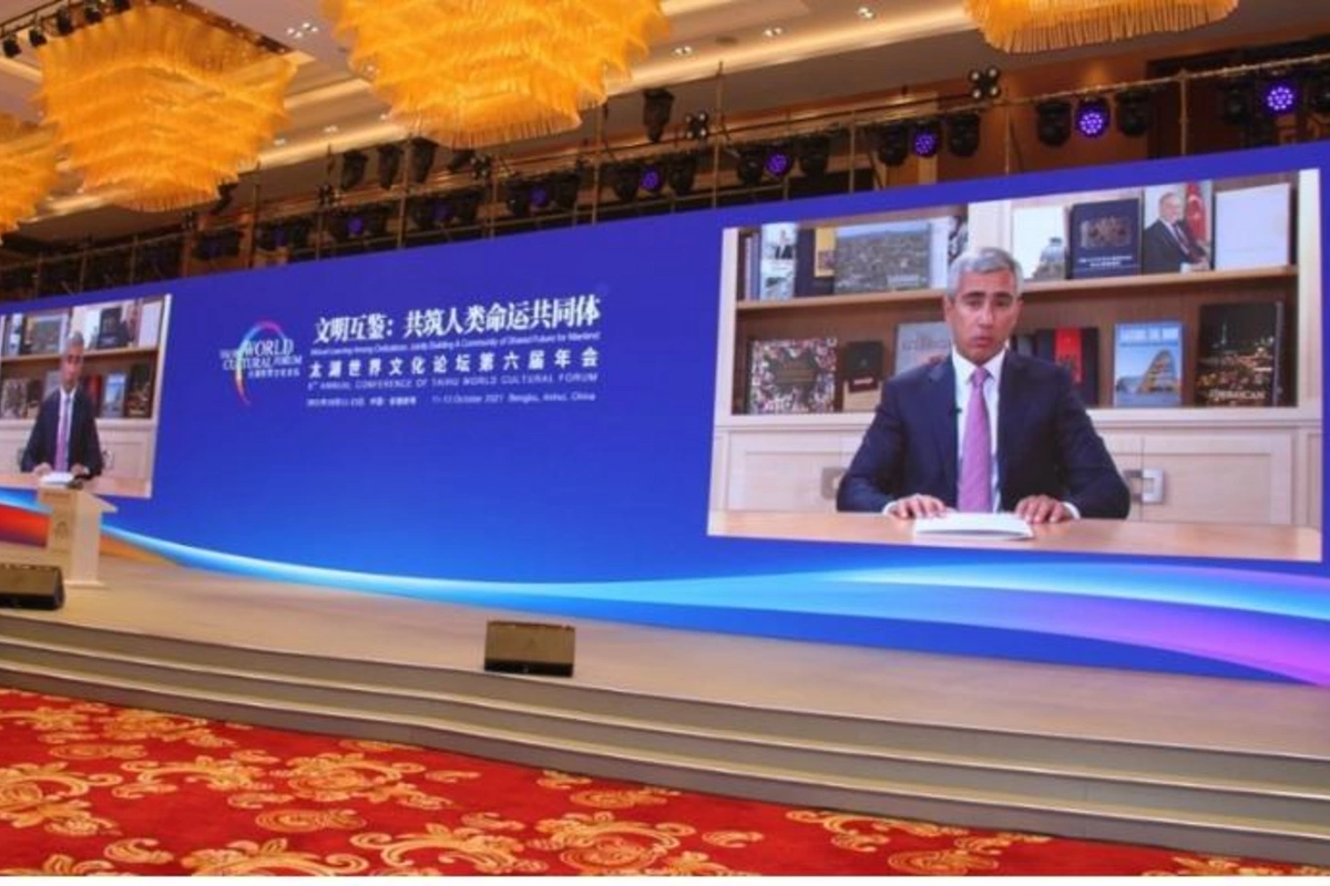 İlham Əliyev Tayhu Dünya Mədəniyyət Forumunun iştirakçılarına müraciət etdi — FOTOLAR